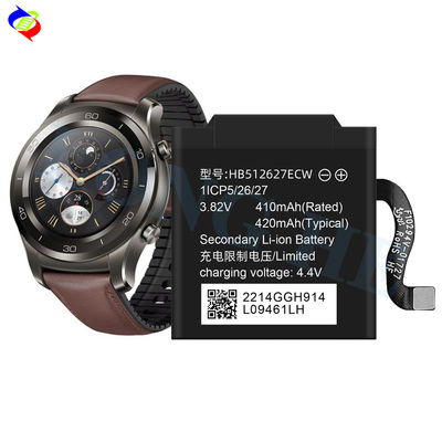 Relógio inteligente recarregável HB512627ECW para bateria Huawei watch 2 Pro 4g 3.82v 410mah